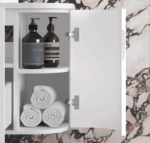 Hampshire 900mm Satin White Wall Hung Curve Vanity - Image 4