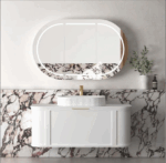 Hampshire 1200mm Satin White Wall Hung Curve Vanity - Image 2