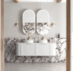 Hampshire 1500mm Satin White Wall Hung Curve Vanity - Image 2