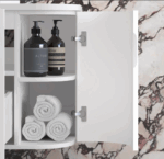 Hampshire 1500mm Satin White Wall Hung Curve Vanity - Image 4