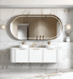 Hampshire 1800mm Satin White Wall Hung Curve Vanity - Image 2