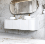 Hampshire 1800mm Satin White Wall Hung Curve Vanity - Image 4
