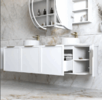 Hampshire 1800mm Satin White Wall Hung Curve Vanity - Image 3
