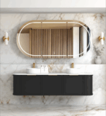 Hampshire 1800mm Satin Black Wall Hung Curve Vanity