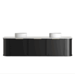 Hampshire 1800mm Satin Black Wall Hung Curve Vanity - Image 4