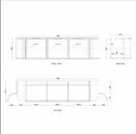 Hampshire 1800mm Satin Black Wall Hung Curve Vanity - Image 8