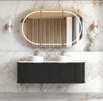 Hampshire 1500mm Satin Black Wall Hung Curve Vanity