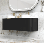 Hampshire 1500mm Satin Black Wall Hung Curve Vanity - Image 3