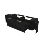 Hampshire 1500mm Satin Black Wall Hung Curve Vanity - Image 5