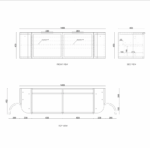 Hampshire 1500mm Satin Black Wall Hung Curve Vanity - Image 13