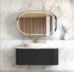 Hampshire 1200mm Satin Black Wall Hung Curve Vanity