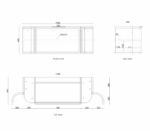 Hampshire 1200mm Satin Black Wall Hung Curve Vanity - Image 8