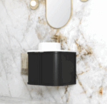 Hampshire 600mm Satin Black Wall Hung Curve Vanity - Image 3
