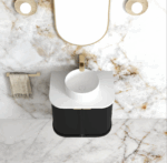 Hampshire 600mm Satin Black Wall Hung Curve Vanity - Image 5