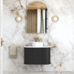 Hampshire 750mm Satin Black Wall Hung Curve Vanity