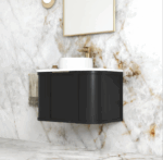 Hampshire 750mm Satin Black Wall Hung Curve Vanity - Image 5