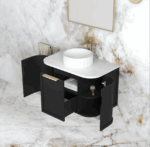 Hampshire 750mm Satin Black Wall Hung Curve Vanity - Image 3