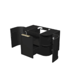 Hampshire 750mm Satin Black Wall Hung Curve Vanity - Image 4