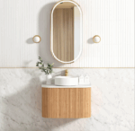 Bondi 750mm Woodland Oak Fluted Curve Vanity