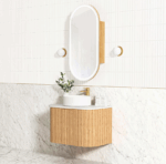 Bondi 750mm Woodland Oak Fluted Curve Vanity - Image 8