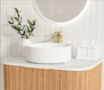 Bondi 750mm Woodland Oak Fluted Curve Vanity - Image 3