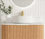 Bondi 750mm Woodland Oak Fluted Curve Vanity - Image 7