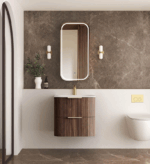 Havana 600 Sable Walnut Fluted Wall Hung Fluted Curve Vanity - Image 2