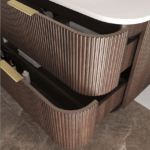 Havana 750mm Sable Walnut Fluted Wall Hung Fluted Curve Vanity - Image 5