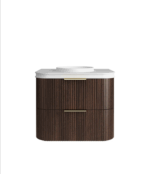 Havana 750mm Sable Walnut Fluted Wall Hung Fluted Curve Vanity - Image 10