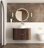 Havana 900mm Sable Walnut Fluted Wall Hung Fluted Curve Vanity - Image 2
