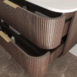 Havana 900mm Sable Walnut Fluted Wall Hung Fluted Curve Vanity - Image 6