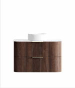 Havana 900mm Sable Walnut Fluted Wall Hung Fluted Curve Vanity - Image 14