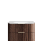 Havana 900mm Sable Walnut Fluted Wall Hung Fluted Curve Vanity - Image 13