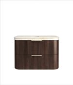 Havana 900mm Sable Walnut Fluted Wall Hung Fluted Curve Vanity - Image 12
