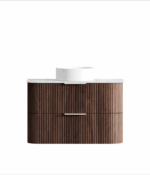 Havana 900mm Sable Walnut Fluted Wall Hung Fluted Curve Vanity - Image 8