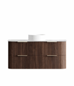 Havana 1200mm Sable Walnut Fluted Wall Hung Fluted Curve Vanity - Image 6