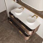 Havana 1500mm Sable Walnut Fluted Wall Hung Fluted Curve Vanity - Image 3