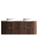 Havana 1500mm Sable Walnut Fluted Wall Hung Fluted Curve Vanity - Image 11