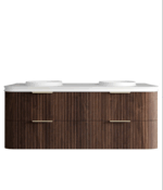 Havana 1500mm Sable Walnut Fluted Wall Hung Fluted Curve Vanity - Image 10