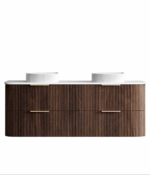 Havana 1500mm Sable Walnut Fluted Wall Hung Fluted Curve Vanity - Image 8