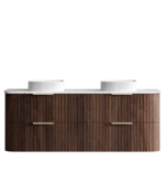 Havana 1500mm Sable Walnut Fluted Wall Hung Fluted Curve Vanity - Image 6