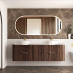 Havana 1800mm Sable Walnut Fluted Wall Hung Fluted Curve Vanity