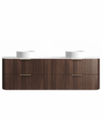 Havana 1800mm Sable Walnut Fluted Wall Hung Fluted Curve Vanity - Image 6