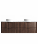 Havana 1800mm Sable Walnut Fluted Wall Hung Fluted Curve Vanity - Image 5
