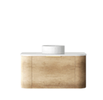 Bondi 900mm Natural Oak Wall Hung Curve Vanity - Image 9