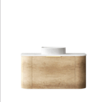 Bondi 900mm Natural Oak Wall Hung Curve Vanity - Image 8