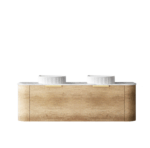 Bondi 1500mm Natural Oak Wall Hung Curve Vanity - Image 13