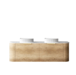 Bondi 1500mm Natural Oak Wall Hung Curve Vanity - Image 12