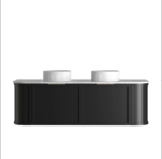 Hampshire 1500mm Satin Black Wall Hung Curve Vanity - Image 8