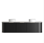 Hampshire 1800mm Satin Black Wall Hung Curve Vanity - Image 7